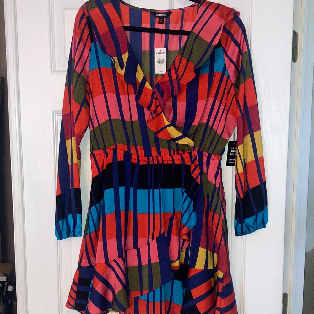 Express Multicolor Striped Dress NWT